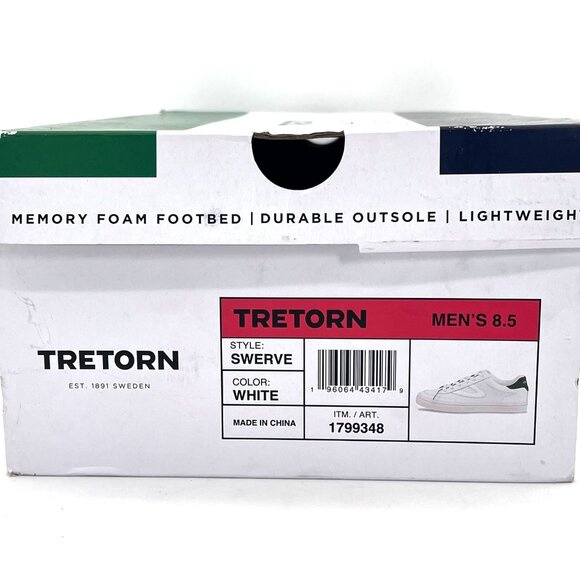 Tretorn Swerve Sneakers Mens Shoes 8.5 White Memory Foam Durable Outsole Light - Picture 13 of 16